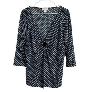 Striped Black and White Women's Blouse